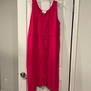 Beautiful Hot Pink Scarf Hem Dress
